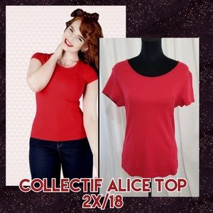 Rockabilly Collectif red Alice top 2X/18